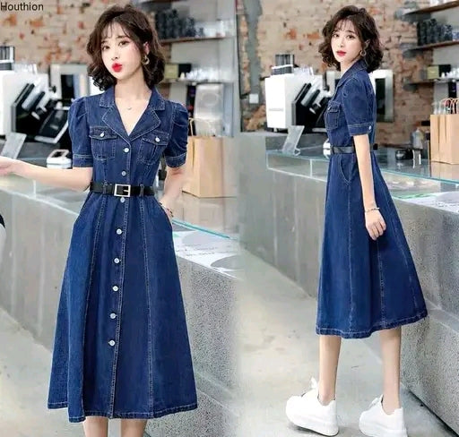 Korean Style Denim Dress
