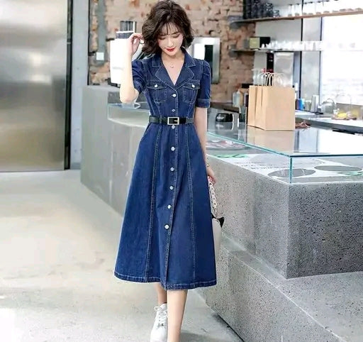Korean Style Denim Dress