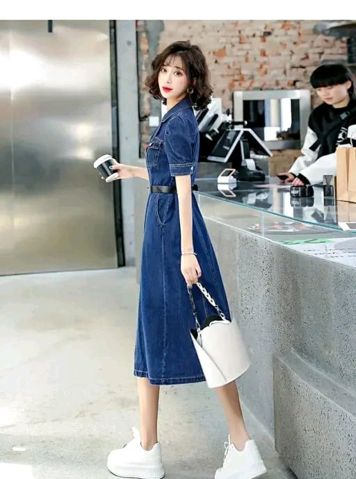 Korean Style Denim Dress
